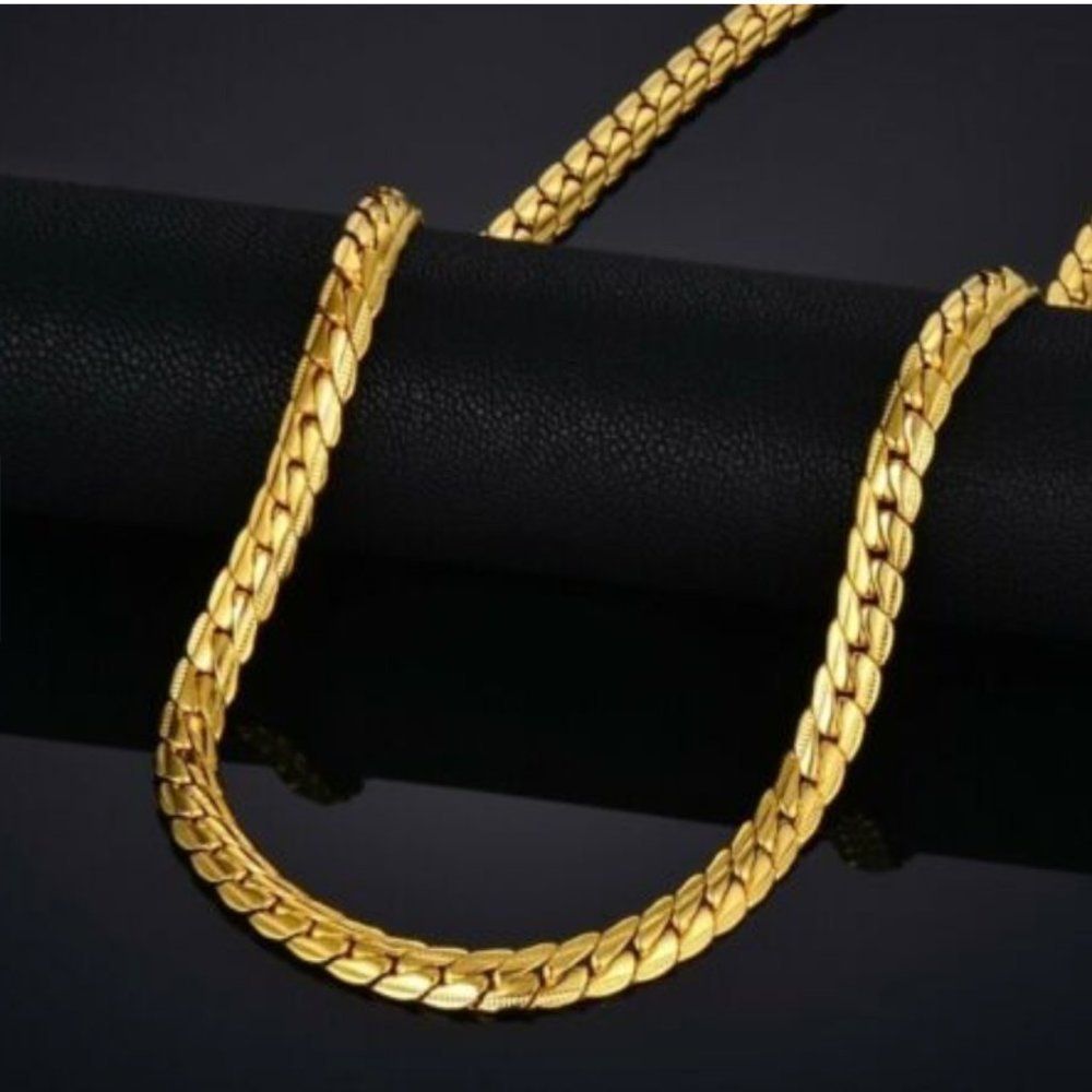 18K GOLD STAMPED CHAIN! 5MM! w/ GIFT PKG!